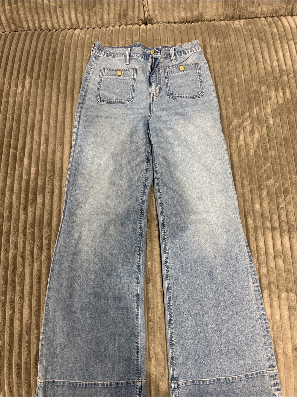 J. Crew Light Blue High-Rise Wide-Leg Trouser Jeans